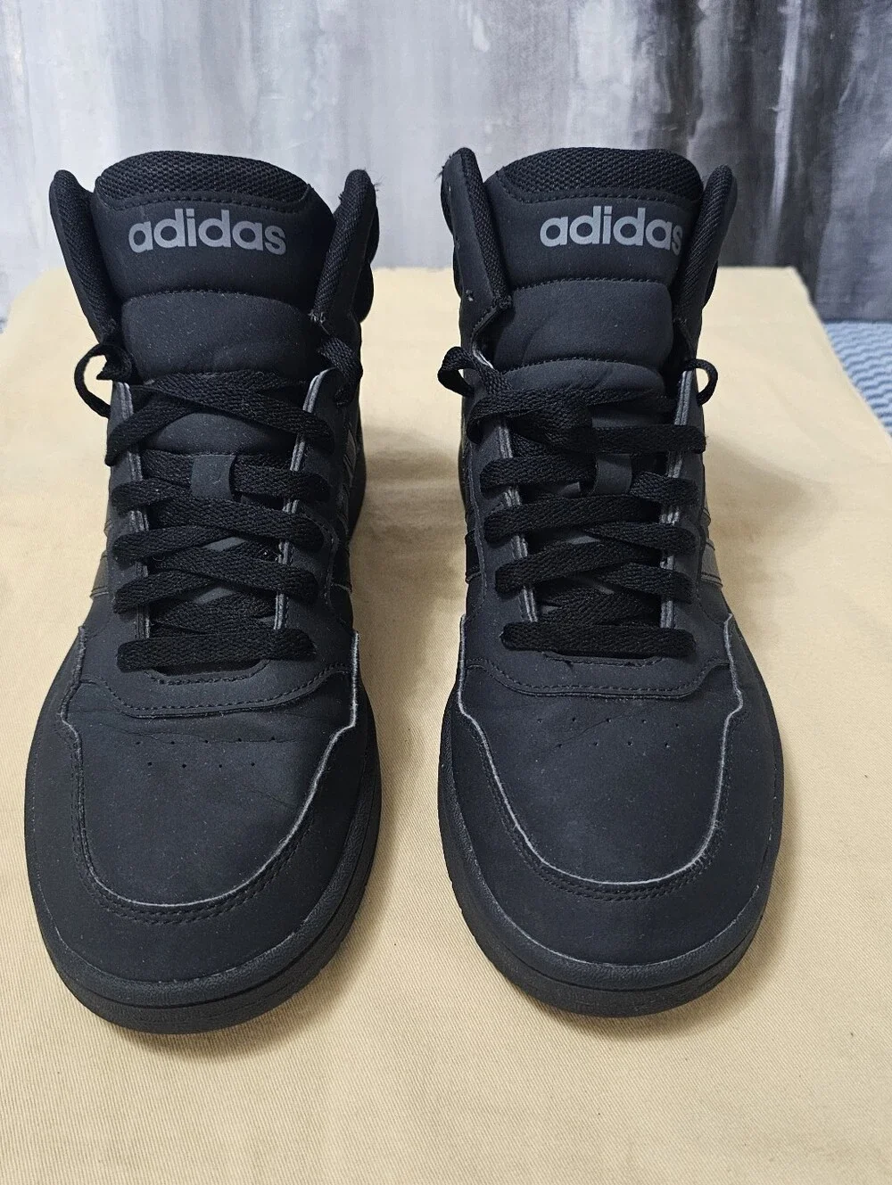 Adidas Hoop 3.0 Mid Classic Black High Top Sneakers Men's Size 8